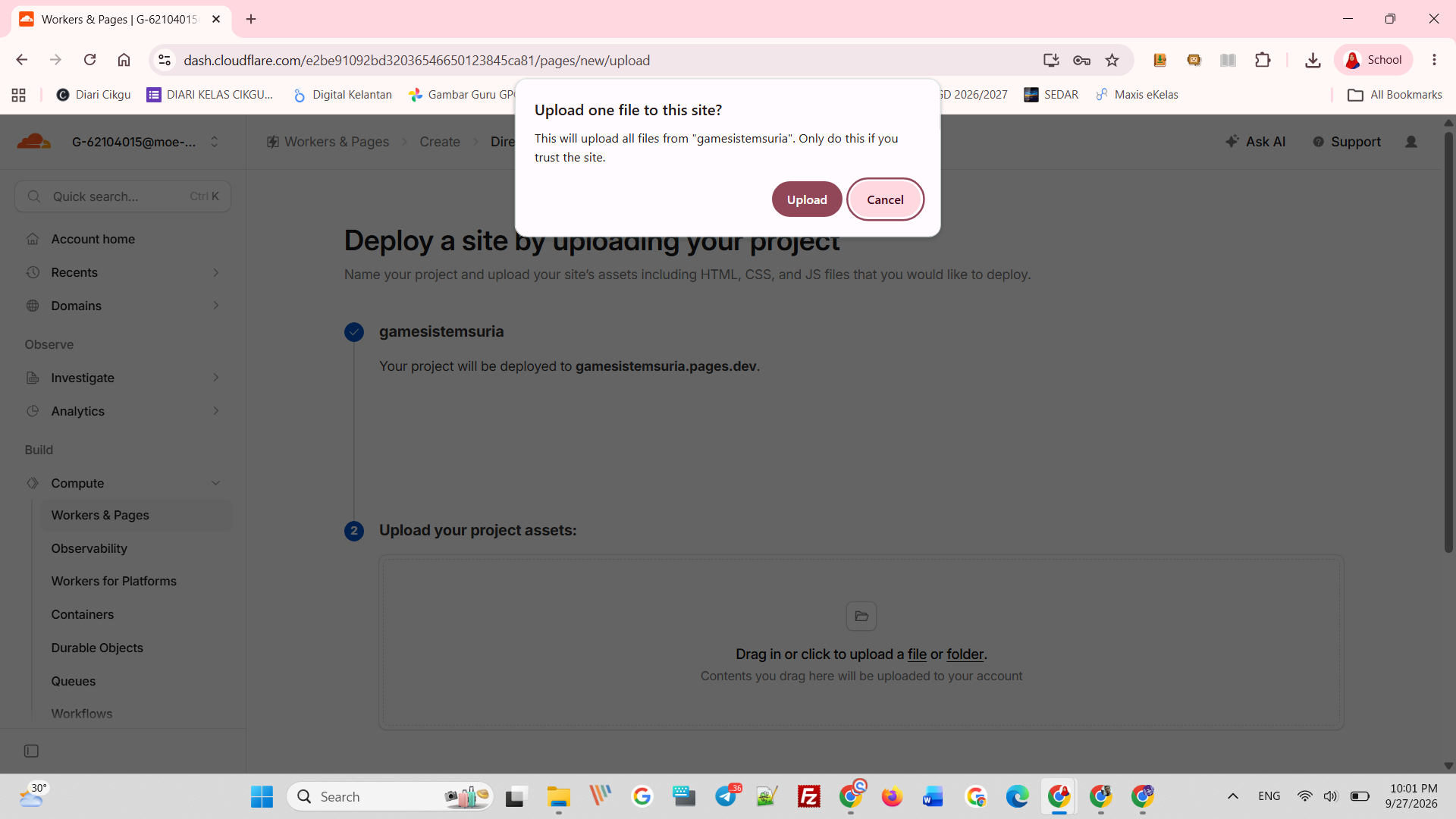 Popup Upload one file to this site